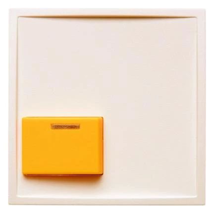  артикул 12528982 название Berker Центральная панель для квитирующего переключателя с желтой кнопкой цвет: белый, с блеском Ber